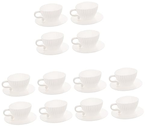 OQHAIR 3 Juegos de moldes para Cupcakes, Tazas para Tartas, moldes para Tartas, moldes de Silicona para Chocolate, Juego de Tazas de té para Hornear Cupcakes, revestimientos para Cupcakes
