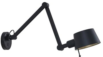 Wall Light 'Silka' dimmable (Modern) in Black Made of Metal for e.g. Living Room & Dining Room (1 Light Source, E27) from Lucande | Wall Lighting, Wall lamp