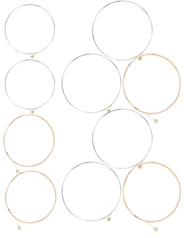 HEMOTON Phosphorkupfer-akustikgitarrensaiten 12er-pack Folk-gitarrensaiten-set Metall-folk-gitarrensaiten Gitarrensaiten Ersatz Für Gitarrenmusiksaiten