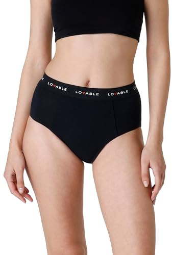 Lovable Slip Alto da Ciclo Mestruale Flusso Abbondante in Cotone | Mutande Mestruali Riutilizzabili e Assorbenti | Intimo Period Panties Donna