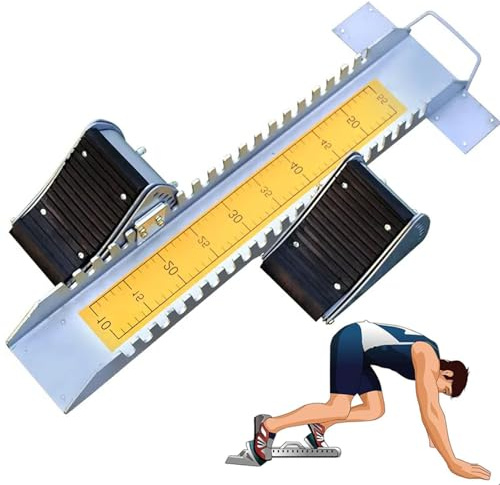 GMVVAC Blocco di Partenza in Lega di Alluminio, Ausilio alla Corsa Regolabile Multifunzione da 70 Cm, con Blocchi di Partenza Premium con Angolo Regolabile di 6°, Attrezzatura per L'allenamento