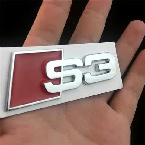 Coche Emblema Insignia Logo para S3/S4/S5/S6,Carrocería Insignia Logo Decoración Pegatinas Logotipo,B- Silver
