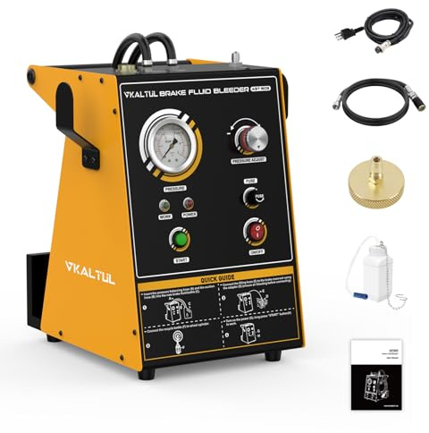 VKALTUL Dispositivo de Cambio de líquido de Frenos para Coche, Dispositivo de Purga de Frenos eléctrico con Ajuste de presión, depósito de aspiración, fácil de Usar