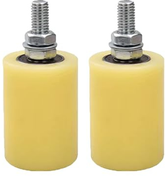 2 pcs Rouleau de guidage pour portail coulissant, ensemble de guidage de porte coulissante en nylon à rail robuste pour garage jardin à domicile (50 x 70 mm)