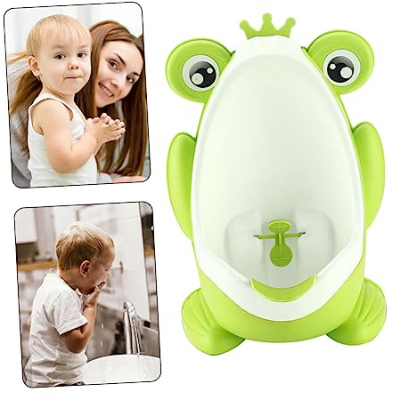 Urinoir D’apprentissage Mural pour Garçon et Filles en Pp Vert | Design Cartoon, Mécanisme Fun-spinning, pour Bébés et Tout-petits, Usage Salle de Bain