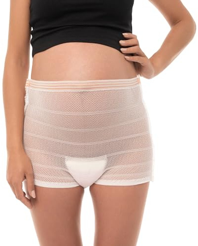 Bella Mamma Wochenbett Unterwäsche – 8 Netzhosen für Wöchnerinnen zur Fixierung von Binden nach Geburt & Kaiserschnitt | Komfortables Wochenbett Zubehör | Öko-Tex