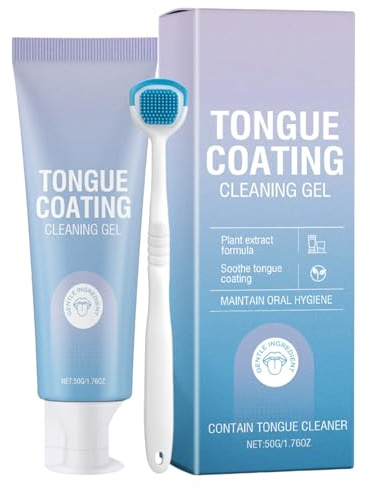 Zungenpaste | Erwachsene Zungenschaber Gel Reiniger Set | Reparaturpaste Ergonomisches Pflegeset für Empfindlichkeit, Zahnfleisch, Zähne, Atem täglich, Reisen, Zuhause