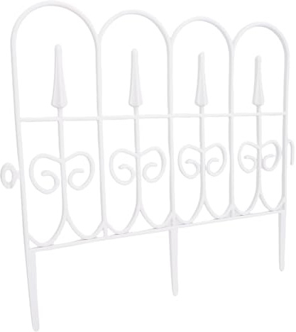 Zerodis Gartenzäune Accessoires Zaun Plastik Landschaft Kante Zierzaun Grenztafeln Dekorationen Geeignet für Außenpatio Rasenblumenbett Gehwege 5pcs Dekorative Garten (51x58cm)