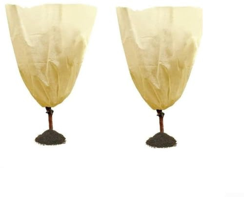 Housse respirante avec cordon de serrage pour plantes d'hiver, sacs de protection contre le gel pour protéger les arbres et arbustes des températures glaciales et des intrusions de parasites (B)