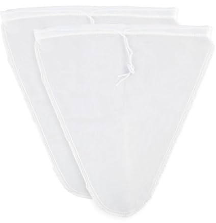 leruiyezs 2 Stück Nussmilchbeutel für Bio Nussmilch & Pflanzenmilch,28x30cm,V-förmige Beutel,Abseihtuch Wiederverwendbar,für Mandelmilch,Haselnussmilch,Sojamilch,Waschbar