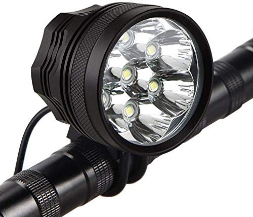 WASAGA Bike Lights, 10500 Lumens 7 Led Bicycle Light,Waterproof Mountain Bike Front Light with 9600 mαh Rechargeable Battery Pack, 3 Modes Bicycle Lights Front Headlamp for Cycling Safety