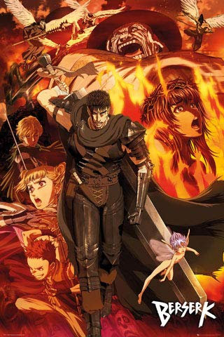 empireposter Berserk - Collage - Filmposter Kino Movie TV-Serie - Grösse 61x91,5 cm + 2 St Posterleisten Alu 63 cm