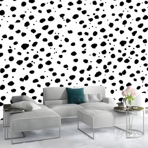 Papel Pintado Patrón simétrico de puntos mural Blanco Papel pintado no tejido 250 x 175 cm Adecuado para decoración de dormitorio, pared de fondo de TV