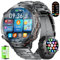 LIGE Montre Connectée Homme avec 900mAh, 1,73'' AMOLED Grand Écran Montre Connectée Militaire avec Kompass Baromètre, 110+ Modes de Sport, IP68 Étanche, Fréquence Cardiaque/SpO2 for Android iOS, Noir