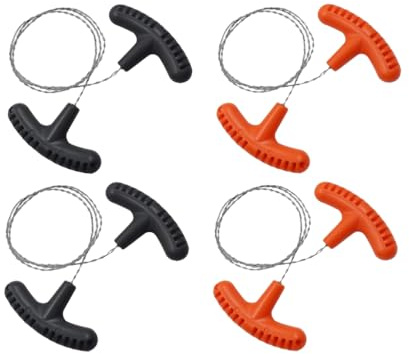 Abiyou Sierra de Alambre de Acero Inoxidable, 4PCS 70CM Versátil Sierra de Alambre, Cable Corte Dentado Bolsillo, Hilo de Sierra, para Acampar al Aire Libre, árbol, Corte de Madera(Naranja, Negro)