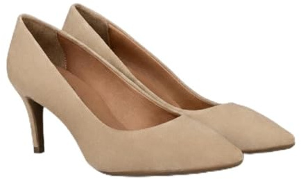 miMaO Stiletto, Zapatos cómodos de Tacon Fino Piel de Ante Beige, EU 39