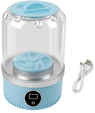 Mini machine à laver portable, sans fil, rechargeable, 2 modes, convient pour soutien-gorge, sous-vêtements, chaussettes pour appartement, dortoir, hôtel, voyage (bleu)