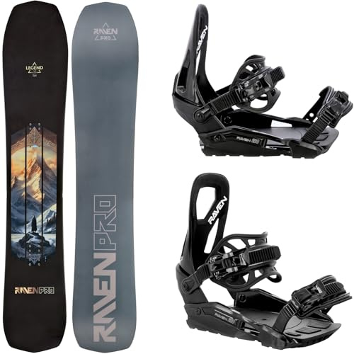 Raven Set de Snowboard: RAVEN Pro Tabla de Snowboard Legend + Fijaciones s230 (154 cm + Fijaciones s230 Black M/L)