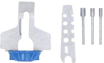 Kit di accessori per affilare la motosega per smerigliatrice elettrica Set di utensili rotanti in acciaio ad alta velocità blu con 3 lime tonde e righello per affilare la catena (Blu)