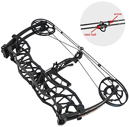 SHARROW Archery Compound Bows Kit Dual-purpose 40-60lbs Adjustable Catapult Steel Ball Compound Bows for Outdoor Bow Hunting Fishing