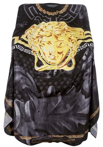 Parrucchiere Mantelle Taglio Mantellina Salone Barbiere Capo Abito Adulto Grembiule Stoffa Impermeabile Barber Cape Barba Capelli Styling Tintura Professionale Parrucchiere Accessori Strumento,Nero