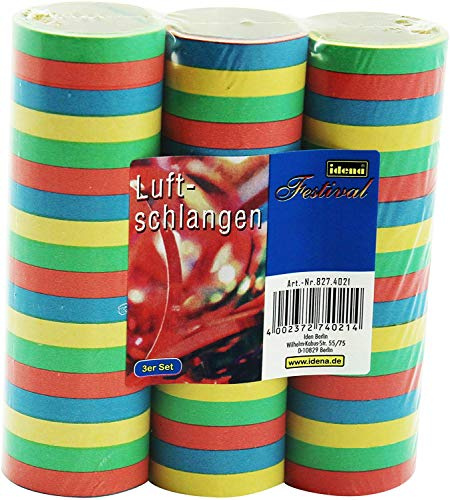 Idena 8274021 - Luftschlangen, Mehrfarbig (10x 3er Pack)