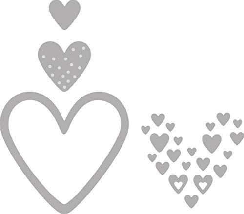 Rayher Stanzschablonen Set Herzen, 4teilig, für Kartengestaltung, Scrapbooking und vieles mehr, Set 4 Schablonen, 0,4-6,3 cm x 0,4 – 6 cm, Prägeschablonen, Stahl, 50151000