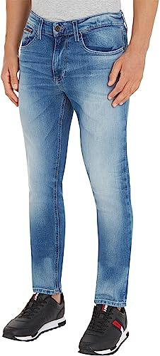 Tommy Jeans Austin Slim Tapered Wlbs Jeans för män, Wilson ljusblå stretch, 34W x 36L