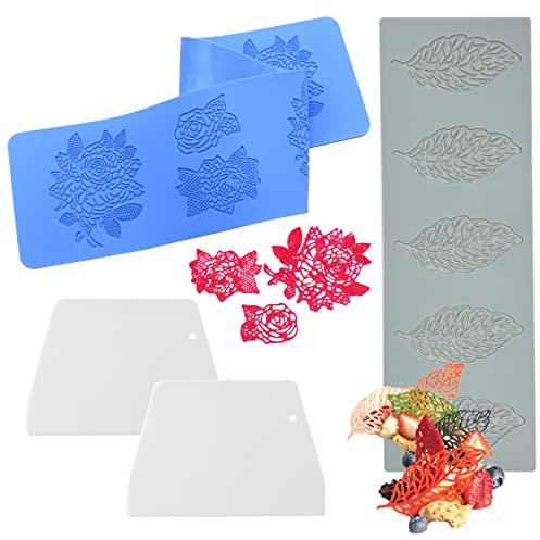 Woohome Blätter Form Kuchen Silikonform Rose Silikonformen Fondant Silikonform Backen für Die Dekoration von Kuchenspitzen