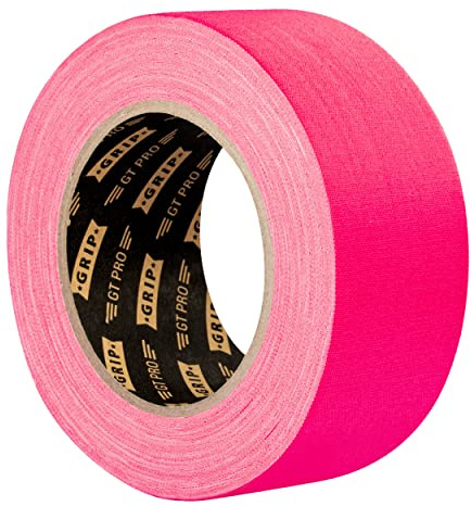 GRIP Eventbasics GT PRO Tape - Premium Neon Gaffa 50 mm x 25 m - neonpink | Neon Gewebeband fluoreszierend, matt, hohe Klebkraft, extrem reißfest, beschriftbar, bis zu 3 Wochen rückstandsfrei ablösbar