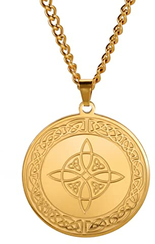 kkjoy Collana con Nodo delle Streghe in Acciaio Inossidabile Nodo Celtico Simbolo Wiccano Ciondolo Collana con Nodo Stregoneria Magico Pagano per Donne Uomini
