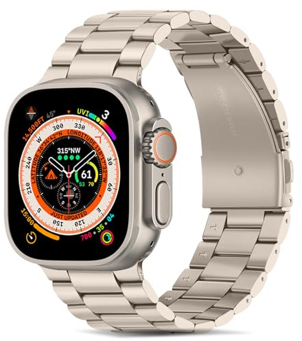 Tasikar Armbänder Kompatibel mit Apple Watch Ultra Ultra 2 49mm Prämie Edelstahl Metallarmband Kompatibel mit Apple Watch Ultra 2 Ultra, Polarstern