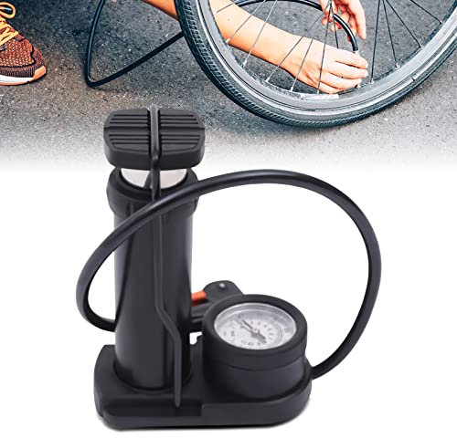 Fahrrad Pumpe Fußpumpe für alle Ventile SV AV DV mit Manometer 11bar/160PSI, Mini tragbare Luftpumpe Bodenpumpe mit Adapter für Bälle, Matratzen, Schwimmreifen