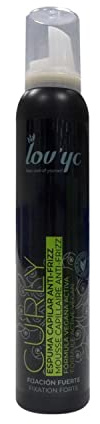 LOVYC CURLY ESPUMA CAPILAR ANTI-FRIZZ FORMULA VEGANA FIJACION FUERTE 200ML
