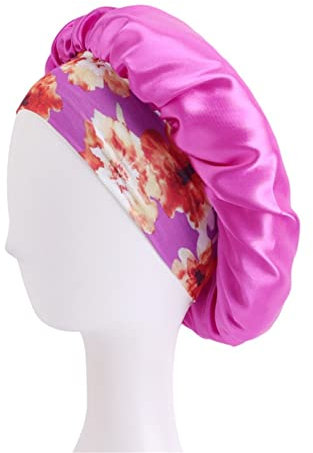 Breite Krempe, Satinhaube, Damen, solide Nachtschlafkappe, Haarpflege, Salon, Make-up, Stirnband, muslimischer Hijab, Kopfbedeckung
