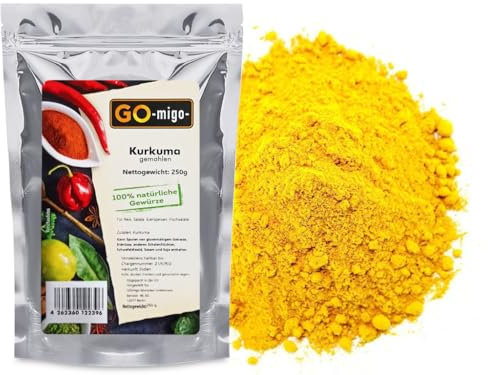 0,25kg Kurkuma Pulver Gelbwurz gemahlen Curcumin Top Qualität 250g