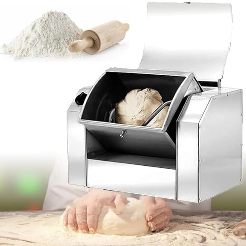 DPLXFPP Mélangeur Pâte Commercial, Mélangeur Farine en Acier Inoxydable 1100 W/1500 W, Mélangeur Pâte en Acier Inoxydable avec Fonction Synchronisation, Machine Pétrissage Pâte Professionnelle,3KG