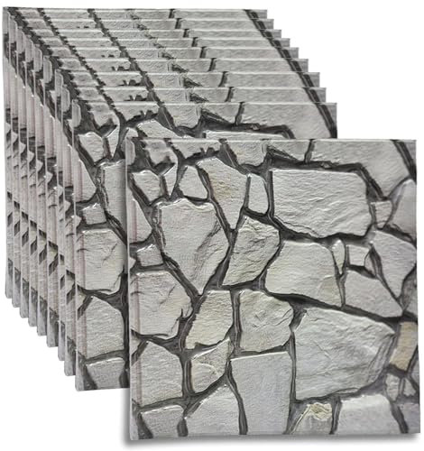 QYANPEN 3D-Wandpaneele, selbstklebend, 30 x 30 cm, Holzwandpaneele zum Abziehen und Aufkleben, wasserdicht, selbstklebend, PVC, 3D-Tapete, Retro-Paneele für Wohnzimmer, Schlafzimmer, Küche/186 (Farb