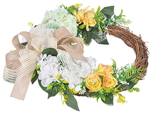 RORPOIR 40cm Rattan Kranz Home Decor Künstliche Ostern Kranz für Front Tür Hängen