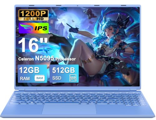 PC Portatile Laptop 16 Pollici Portatile Celeron N5095 (fino a 2.9Ghz)