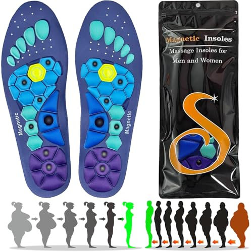 Magnetische Massage Einlegesohlen Magnetische Einlegesohlen Zum Abnehmen Einlagen Zum Abnehmen Original Akupressur Einlegesohlen Herren Damen Plantarfasziitis Reflexologie Weihnachts （L）