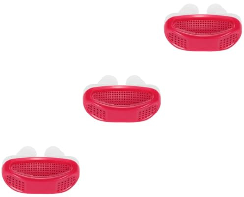 minkissy 3 Piezas 2 1 dejar de roncar dispositivos Congestión nasal Estuche para guardar ayudas contra los ronquidos dispositivo nasal clip para roncar clip de nariz libre de ronquidos rojo