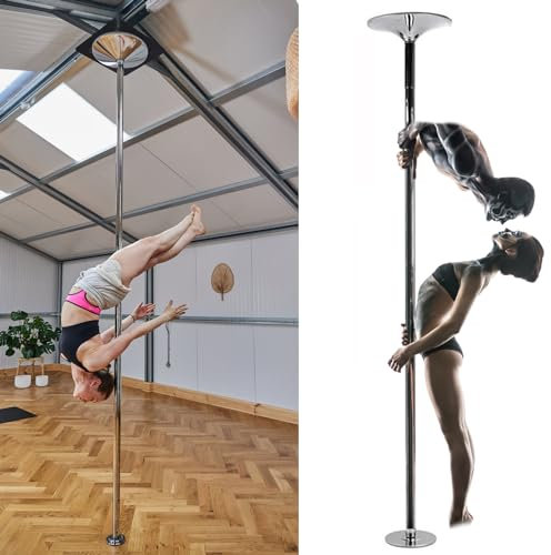 IUBGFTO Stripperstange, tragbare Tanzstange mit Verlängerung, Stripperstange für hohe Decken, statische Wettkampf-Tanzstangen für Wohnungen (9,8 Fuß)