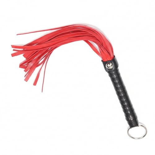 Trifletopia 30cm Black Faux Leather Whip Prop - Durable Riding Crop for Horse Riding Shows, Equestrian Training, Cosplay (Catwoman Fancy Dress) and Stage Acts