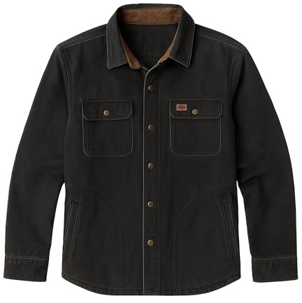 Field & Stream Men's Wicklow Rugged Shirt Jacket, Black, Medium