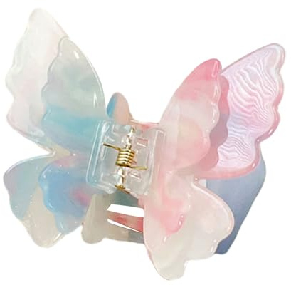 Pince à cheveux sophistiquée double couche papillon pour femme - Outil de coiffure moderne qui complète diverses coiffures