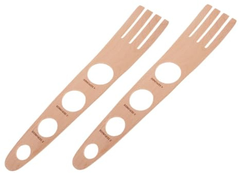 MAGICLULU 2pcs Wooden Pasta Measure Serving Spoon Spaghetti Noodle Measurer Tool for Accurate Portion Control Spaghetti Serving