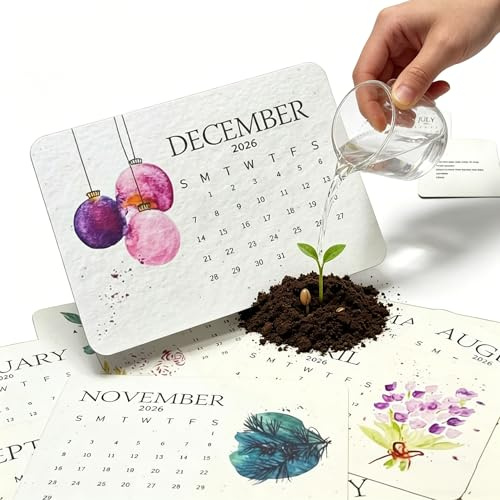 Eco Friendly Plantable Love Seed Calendar 2026, Plantable Love Seed Calendar 2026,Sustainable Monthly Green Planner, Month Biodegradable Seed Paper with Wildflower for Gifting (1Pcs)