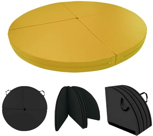 Tapis De Pole Dance, Mat De Réception Rond Et Portable Pour Pole Dance, Coussin De Sécurité Antichoc Avec Poignée, Tapis De Yoga Et Coussin De Danse Pour La Maison Ou Le Studio(Yellow,120x3cm)