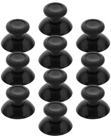 OSALADI Tapas de Joystick de Silicona Resistentes, 10 Piezas Negras, Cubiertas para Pulgar, Protectores para Mandos de Consola en Sesiones Largas de Juego